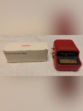 NIMBOT B21 Wireless Thermal Label Printer Retro Red-New Label Roll Set